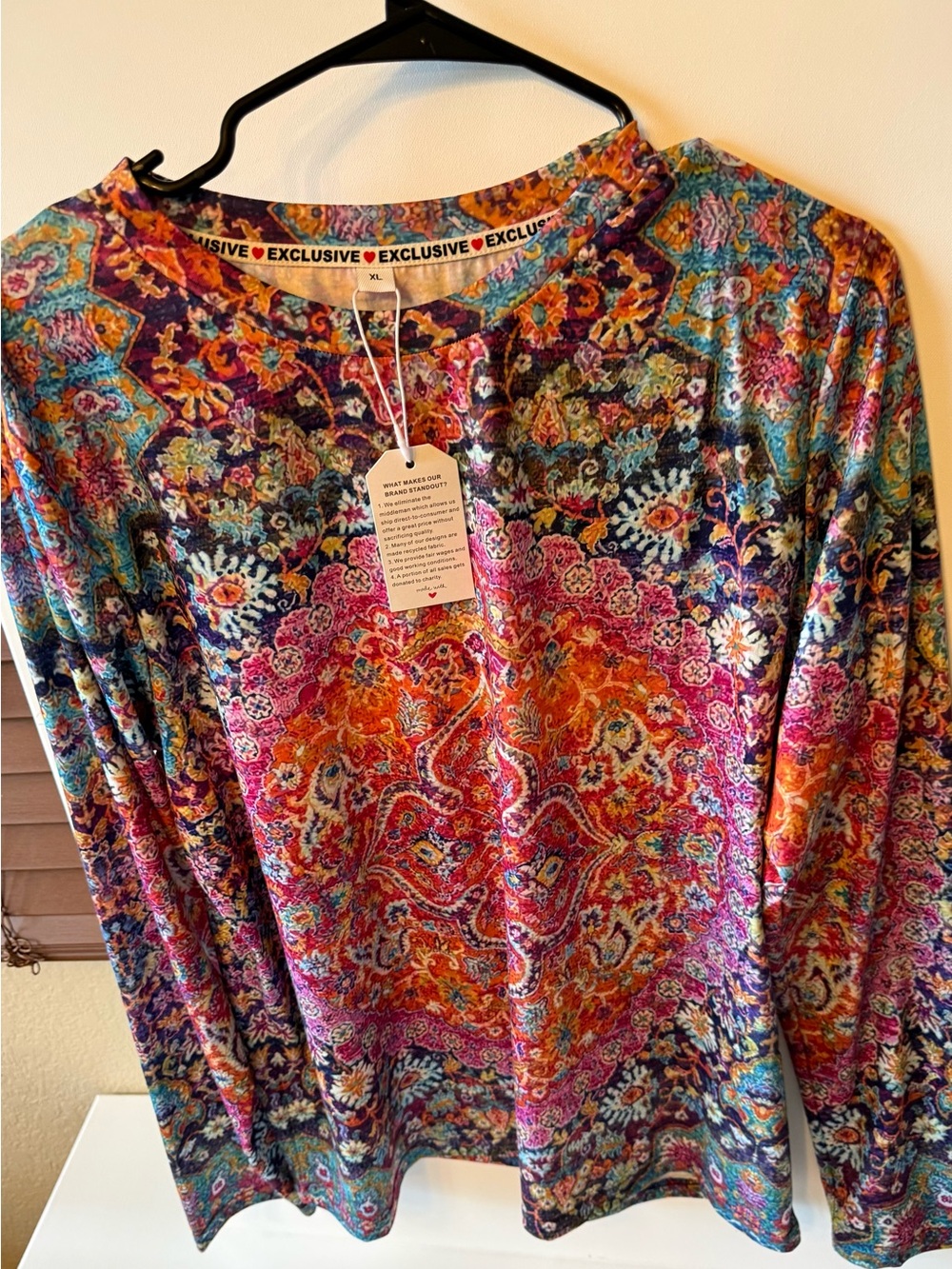 Exclusive Multicolor Paisley Long-Sleeve Tee - Women